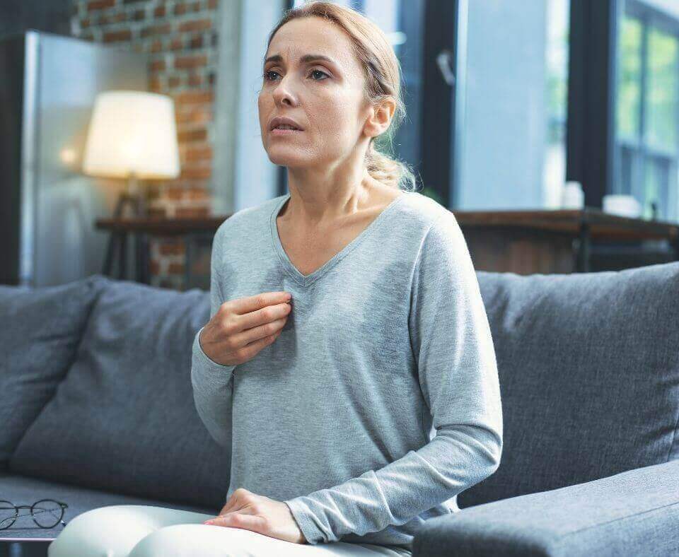 Woman having anxiety attack